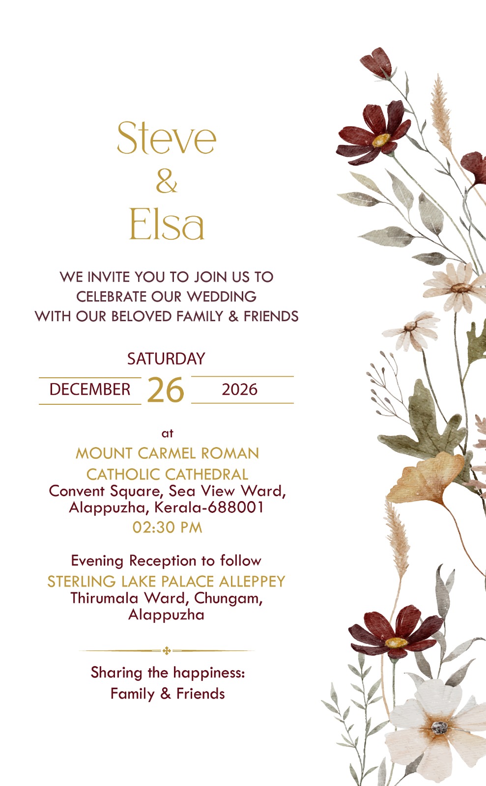 Steve and Elsa Wedding Invitation